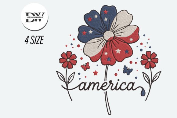 America Flower Embroidery Design Review: A Patriotic Floral Masterpiece