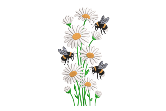 Bees Daisies Border Review for Real Embroidery Projects