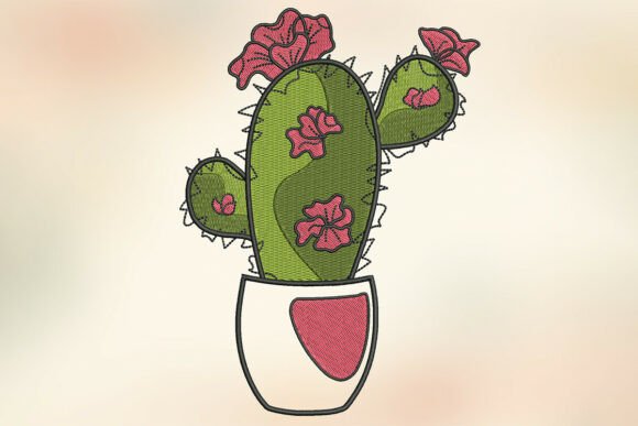 Blooming Cactus Embroidery Design Review for Personalized Gift Creations