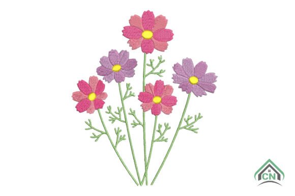 Cute Cosmos Flower Embroidery: A Charming Addition to Personalized Gifts