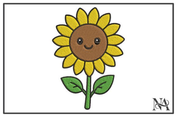 Cute Smiling Sunflower Embroidery Design Review for Personalized Gifts