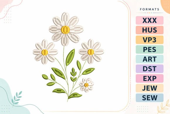 Daisy Flower Bouquet: A Versatile Embroidery Design for Personalized Gifts