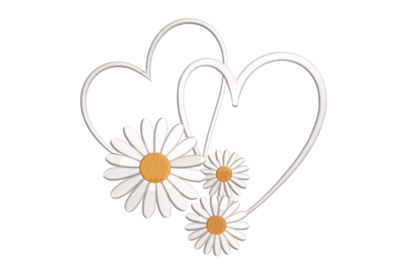 Daisy Hearts – Minimal Floral: A Delicate Embroidery Design for Meaningful Gifts