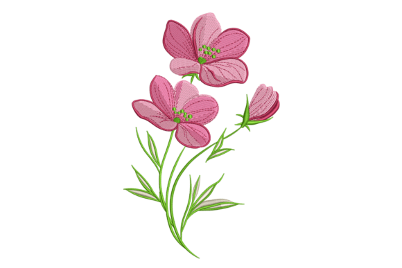 Delicate Pink Wildflower Stem Review: A Graceful Embroidery Design for Personalized Gifts