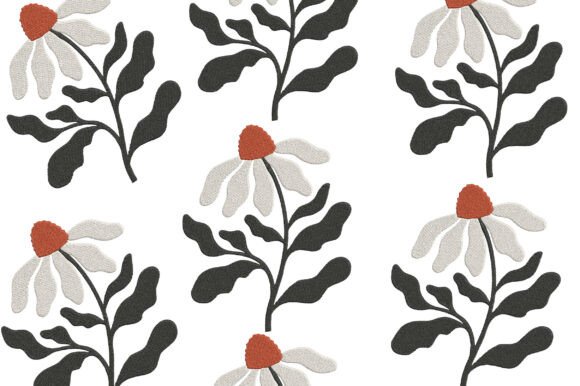 Echinacea Flower Embroidery Design Review for Small Business Merch