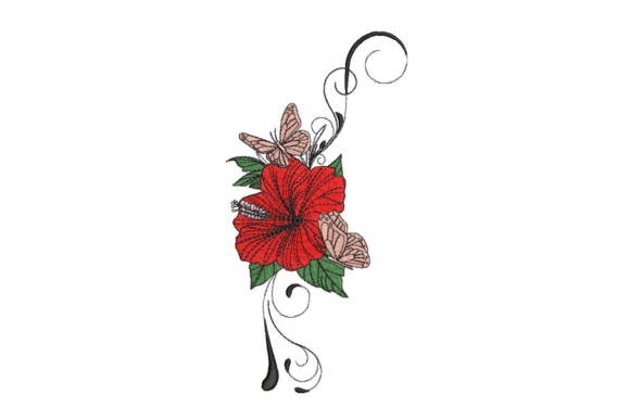 Hibiscus Butterflies: A Versatile Embroidery Design for Personalized Gifts