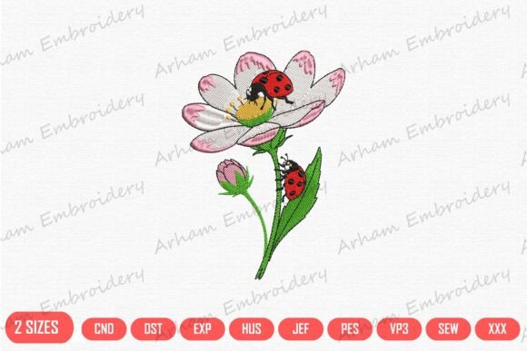 Ladybugs on Blossom: A Seasonal Embroidery Design Review