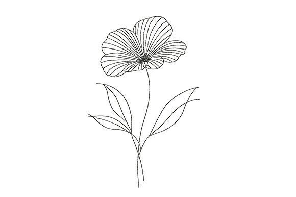 Minimalist Line Flower Embroidery Design Review
