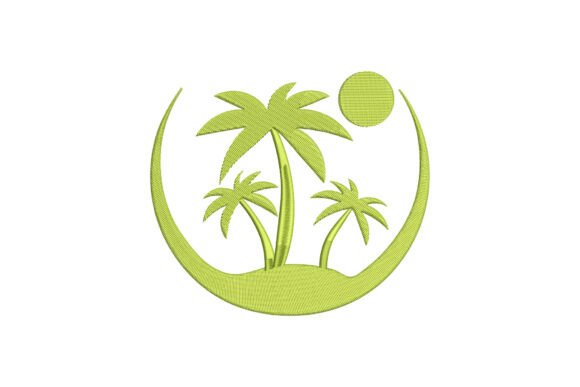 Palm Trees and a Sun: A Subtle Embroidery Design for Meaningful Gifts