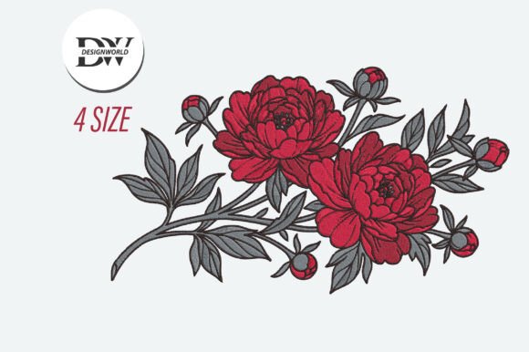 Peony Flower Embroidery Design: A Timeless Addition for Seasonal Projects