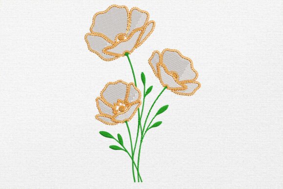 Poppy Flower Embroidery Design Review for Apparel Projects