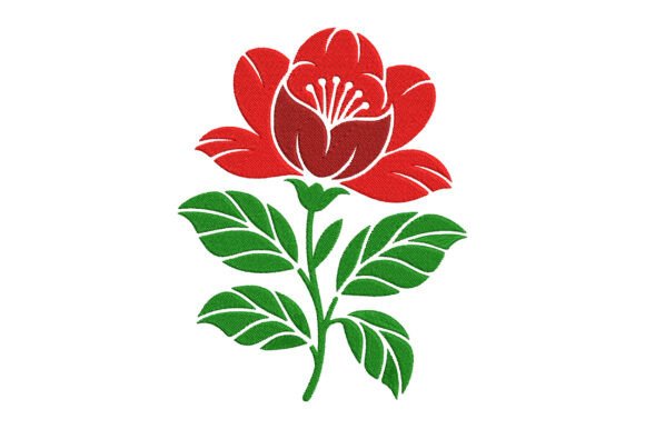 Stylized Rose Embroidery Design: A Bold Modern Floral for Sellers