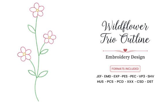 Wildflower Trio Outline Embroidery Design Review